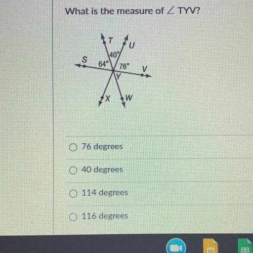 I WILL MARK BRAINIEST AND GIVE 100 POINTS IF ANSWERED ASAP. 
What is the measure of TYV?