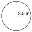 What is the area of the following circle?

[Shoutout: scsb17hm]
153.86 m2
38.47 m2
21.98 m2
10.99