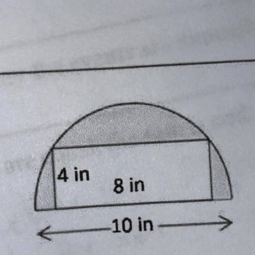 A rectangle is inscribed in a semicircle. If a point inside the figure is chosen at random, what is