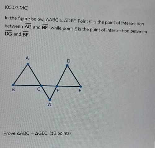 I WILL GIVE BRAINLIST IF ANSWERED RIGHT

In the figure below, triangle ABC is cong