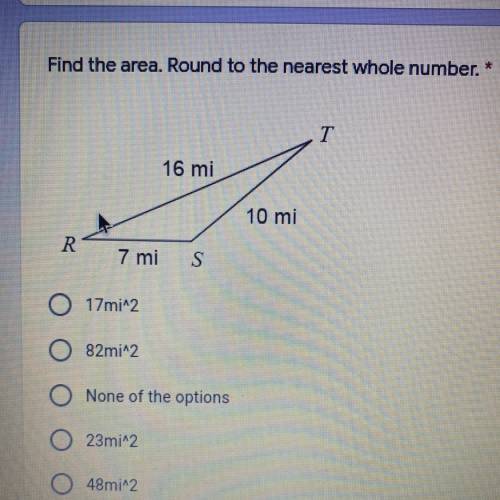 Find the area. Round to the nearest whole number.