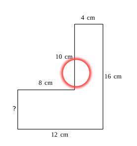 Pls help me

Find the missing side length.
Assume that all intersecting sides meet at right angles