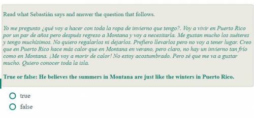 Can anyone help with this Spanish question? This is the only question I'm having problems on and it