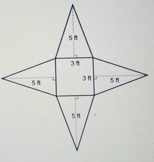 Ples this is a really Big test I really need helpWhat is the surface area of the square pyramid rep