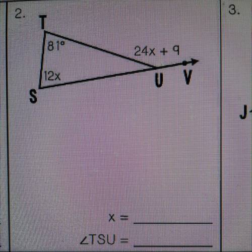 Write and solve an equation to find the value of x and a missing angle in the triangle below.