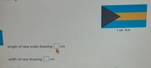 Suppose you recreate the drawing so that it has a scale of 1cm: 4cm. What will the length and width