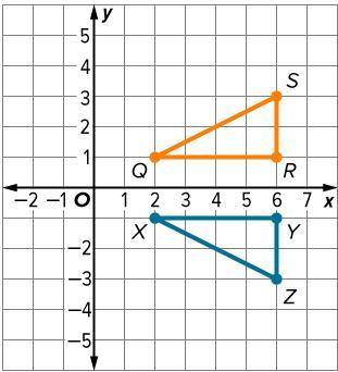 Triangle XYZ is similar to triangle QRS. Which transformation was used to map triangle XYZ to trian