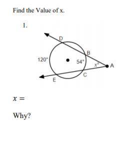 Help !! 
find x and tell me why or how you found it