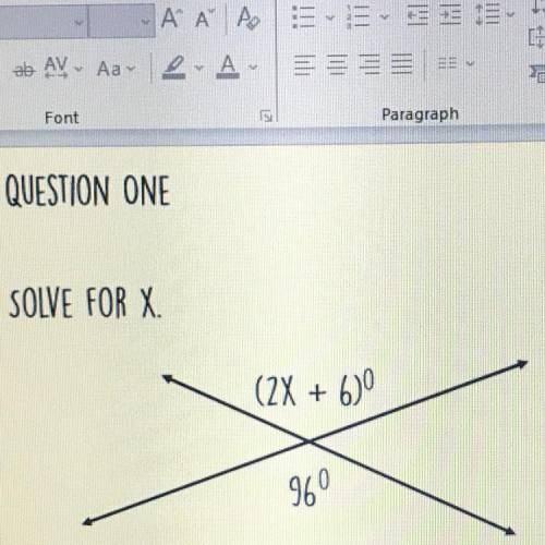 Answer choices:
X=96
X=45
X=39