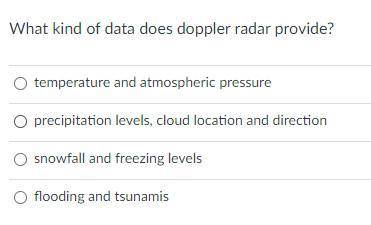 What kind of data does doppler radar provide?