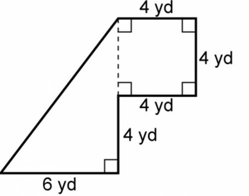 What is the area of the composite figure?
Enter your answer in the box.
yd2