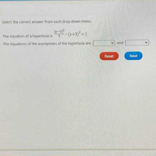 (y-2)

The equation of a hyperbola is
--(x+2)2 =1
9
The equations of the asymptotes of the hyperbo