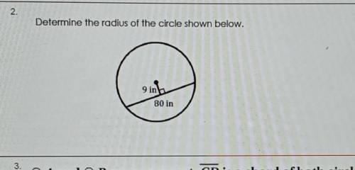 2. determine the radius of the circle shown below​