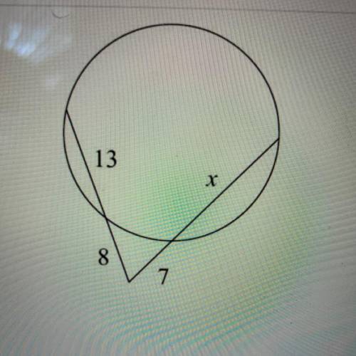 Find the length of line segment x.