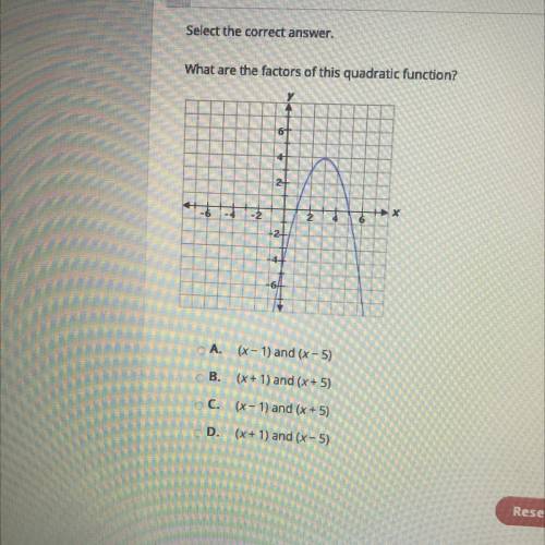 Help please!! What are the factors of this quadratic function?

A.
(x - 1) and (x - 5)
B. (x + 1)