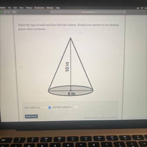 Select the type of solid and then find the volume. Round your answer to two decimal

places when n