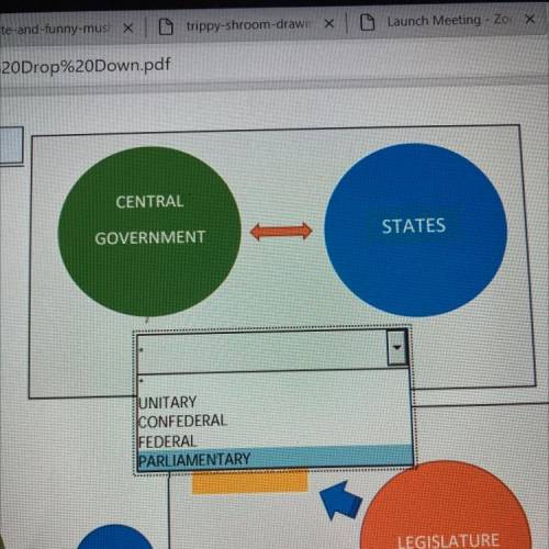CENTRAL
GOVERNMENT
STATES
UNITARY
CONFEDERAL
FEDERAL
PARLIAMENTARY