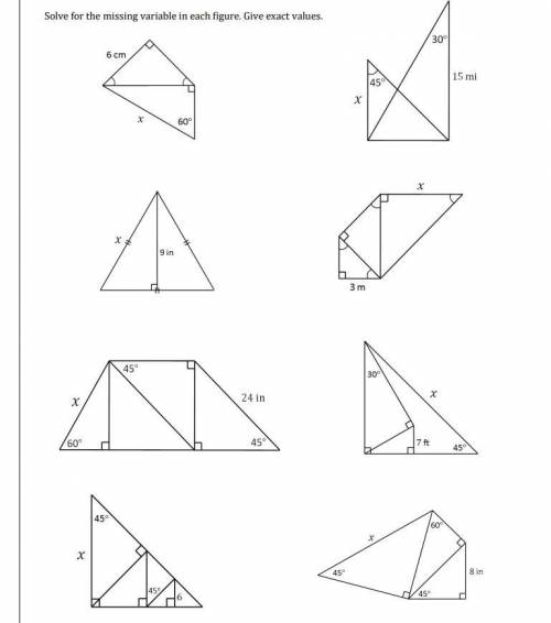 Geometry/ Math Please help me! ( Special Right Triangles )

Round to the nearest hundredth.