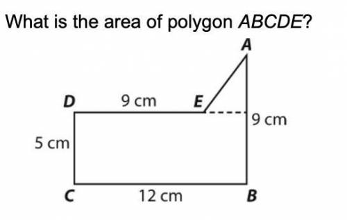 Find the area of ABCDE
