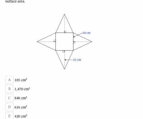 If the given figure was folded into a

square pyramid, determine its lateral surface area.
A. 150c