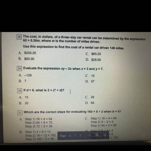 Can y’all help me on question 29?!