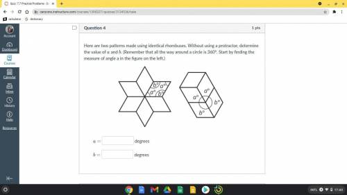 Here are two patterns made using identical rhombuses. Without using a protractor, determine the val