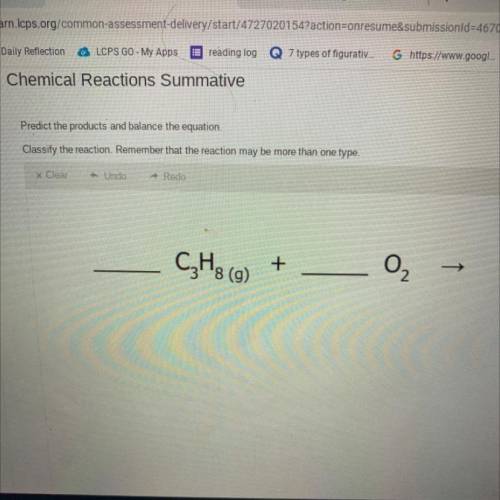 Predict the products and balance the equation
classify the reaction