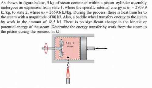 5 kg of steam contained within a piston–cylinder assembly undergoes an expansion from state 1, wher
