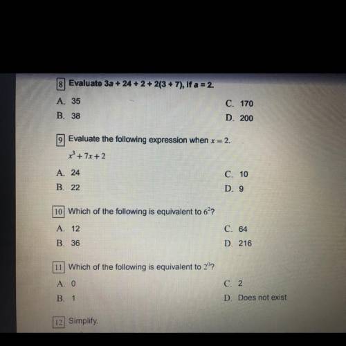 Can y’all help me on question nine?!