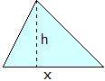 If x = 7 units and h = 4 units, then what is the area of the triangle shown above?

A. 
28 square
