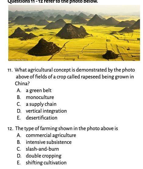 What agricultural concept is demonstrated by the photo?

The type of farming shown in the photo ab