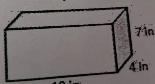 Find the surface area. 7in 4'in 10 in.​