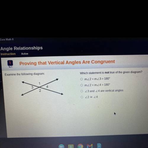 Examine the following diagram:

Which statement is not true of the given diagram?
O m2 2 + m23 = 1