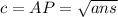 c=AP=\sqrt{ans}