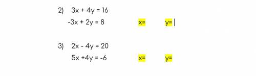 Find the x and y for numbers 2 and. 3 thank you