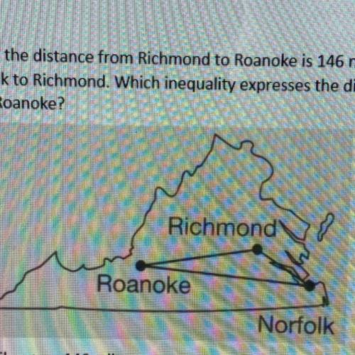 By airplane, the distance from Richmond to Roanoke is 146 miles and it's 82 miles

from Norfolk to