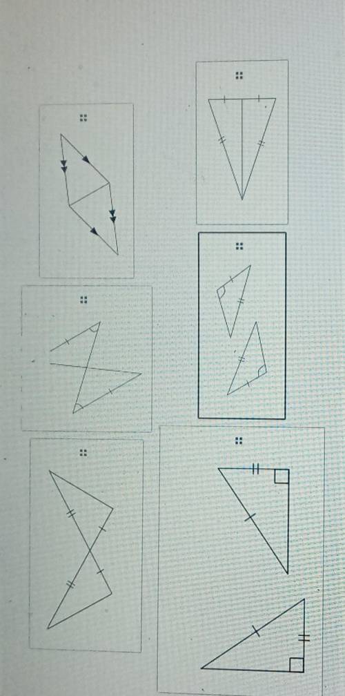 What method can be used to prove the triangles are congruent?

Options: AAS, ASA, SSS, SAS, HL or