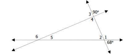 Using what you know about angles and triangles, what is the measure of angle 6? (Image is in the jp
