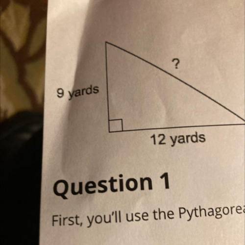 Substitute the given side lengths into the equation for the Pythagorean Theorem