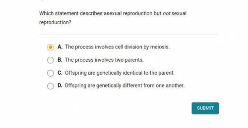 20 POINTS PLZ HELP!! which statement describes an advantage of asexual reproduction but not sexual