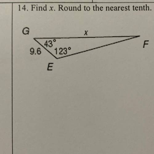 Find x. Round to the nearest tenth.