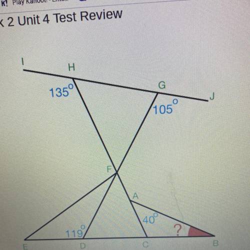 What is the measure of angle b?