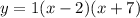 y = 1(x - 2)(x + 7)