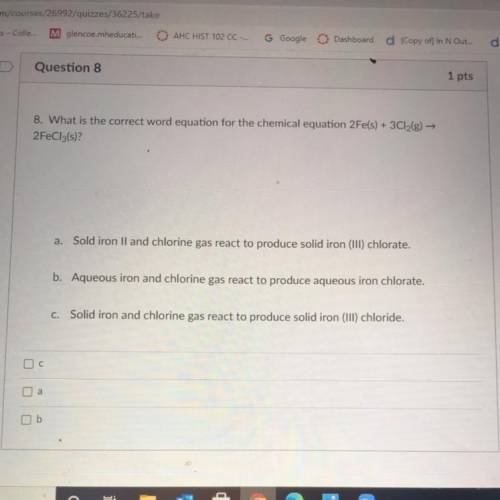 How do I find the correct answer for this chemistry question