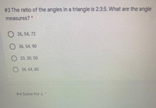 WILL MARK BRAINLIEST! The ratio of the angles in a triangle is 2:3:5. What are the angle measures?