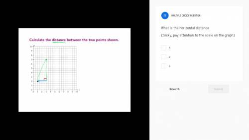 What is the horizontal distance 
(tricky, pay attention to the scale on the graph)