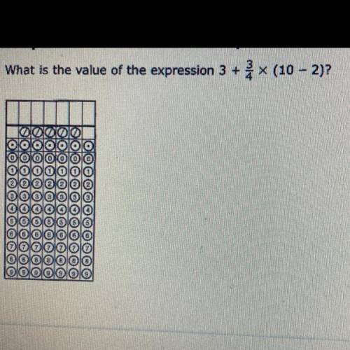 1.
What is the value of the expression 3 + 3/4 x (10 - 2)?