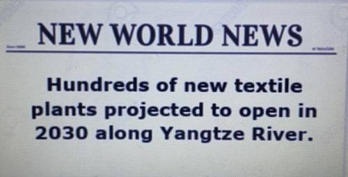Based on the newspaper article , what type of impact will this have on the Yangtze River? It will i