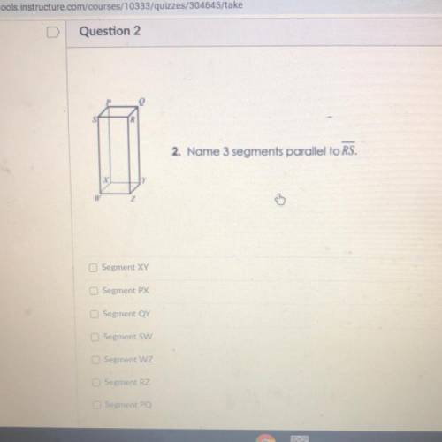 Name 3 segments parallel to RS