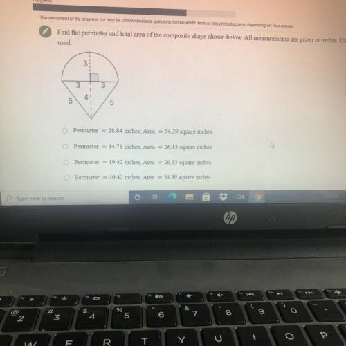 Find the perimeter and total area of the composite shape shown below. All measurements are given in